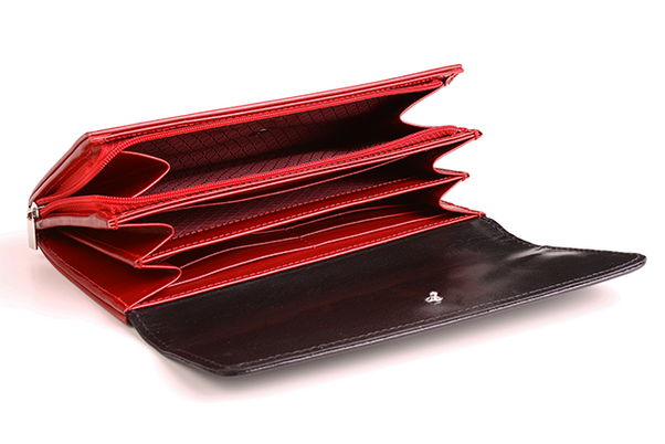 Portfel damski skórzany KEMER VOOC PPD2 Czerwony