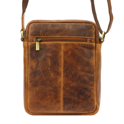 Klasyczna skórzana saszetka męska, na ramię, torebka męska