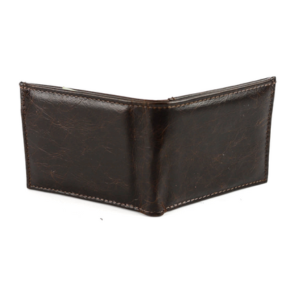 P-03 Portfel skórzany męski - gnieciony brąz KEMER