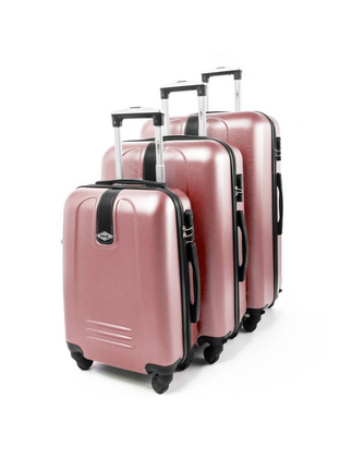 Zestaw 3 walizek PELLUCCI RGL 910 Różowe