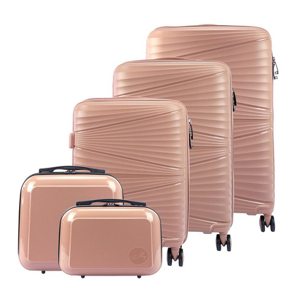 Zestaw walizek JONY Z04 X5 Różowe złoto