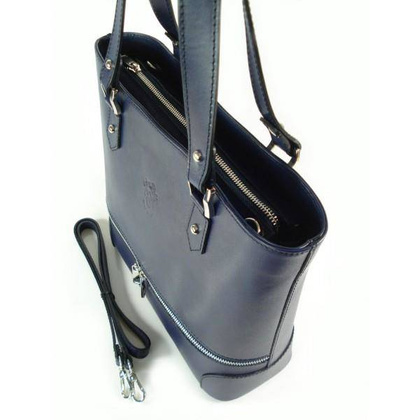 Porządna,praktyczna włoska torebka na ramię a4 granatowa  V335BS