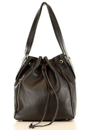 MARCO MAZZINI Miejska torebka skórzana na ramię torba plecak convertible leather bag czarny - min. zamówienie 20 / 50 / 100 szt.