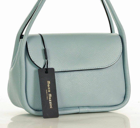 MARCO MAZZINI Torebka skórzana na ramię wizytowa listonoszka perfect leather niebieski błękit - min. zamówienie 20 / 50 / 100 szt.