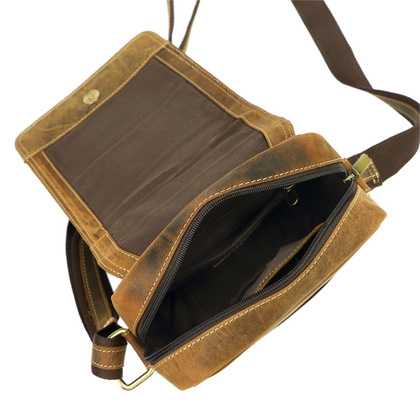 Klasyczna męska saszetka, naturalna skóra