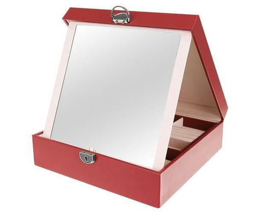 Kuferek na biżuterię - bordowy  KEMER  Beautylushh