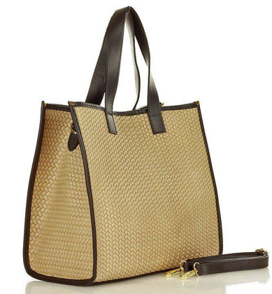 Torba damska skórzany kuferek handbag - MARCO MAZZINI beż cappuccino - min. zamówienie 20 / 50 / 100 szt.