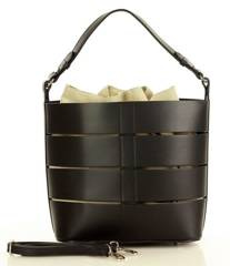 MARCO MAZZINI Torba skórzana bucket letaher elegante bag czarna - min. zamówienie 20 / 50 / 100 szt.