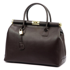 Klasyczna torebka miejska z naturalnej, miękkiej skóry licowej