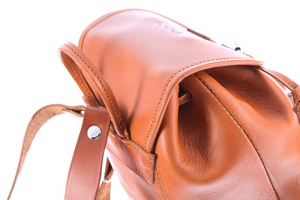 Mały plecak skórzany KEMER VOOC Vintage P2 Beżowy