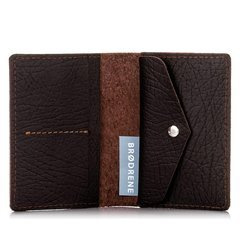 Skórzany portfel slim wallet BRØDRENE SW08 cortez ciemny brąz - min. zamówienie 20 / 50 / 100 szt.