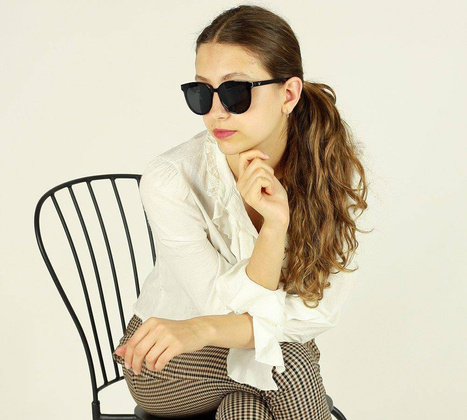 Luksusowe okulary przeciwsłoneczne MAZZINI ROUND FASHION czarny - min. zamówienie 20 / 50 / 100 szt.