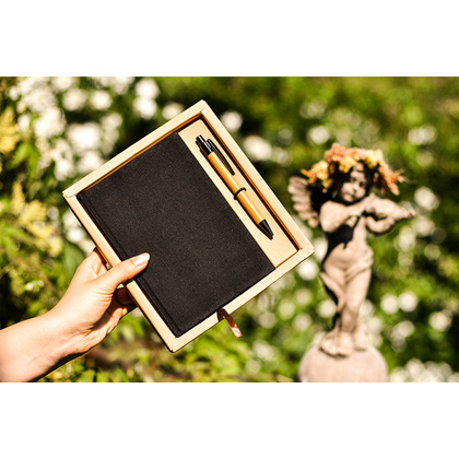 Zestaw, notes z długopisem KEMER Porto Czarny