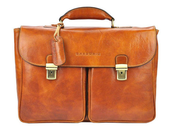 Teczka męska skórzana KEMER ART.2 Brązowa