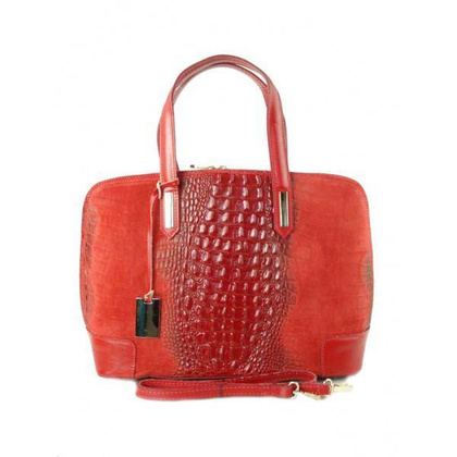 KUFEREK VERA PELLE SKÓRA A4 CZERWONA KROKODYL HIT KK1R