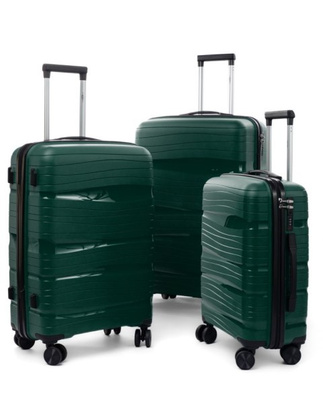 Zestaw 3 walizek KEMER RGL PP3 BUTELKOWA ZIELEŃ