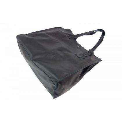TOREBKA WOREK SHOPPER BAG  GENUINE LEATHER NA RAMIĘ  A4  CZARNA  GL46N