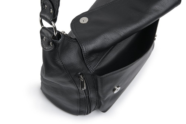 Torebka skórzana na ramię KEMER VOOC EP20 Czarna