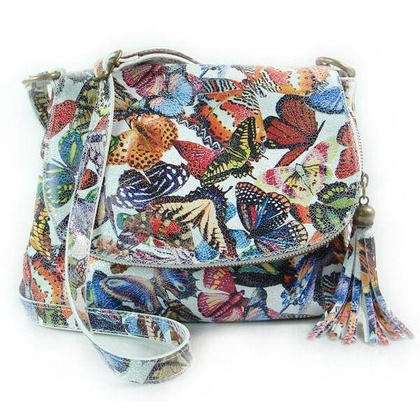 LISTONOSZKA  A5  VERA PELLE  SKÓRZANA TOREBKA CHLEBAK MOTYLE  VP1017M