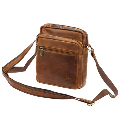 Klasyczna skórzana saszetka męska, na ramię