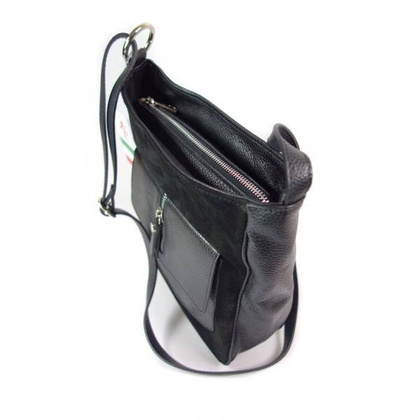 Duża listonoszka,przewieszka Vera Pelle Czarna  VP1313N