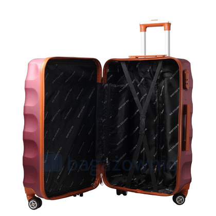 Mała kabinowa walizka KEMER RGL EXCLUSIVE 6881 SS Bordowo brązowa