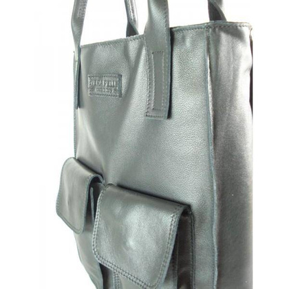 WOREK VERA PELLE KIESZENIE WŁOSKA SKÓRA POJEMNA XXL A4  CZARNA  BY44N