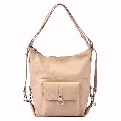 Skórzana torebka shopperka, worek, mieści a4 