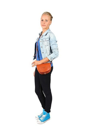 Listonoszka mała torebka KEMER VOOC Vintage P14 Koniak