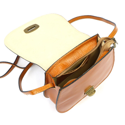 Torebka damska listonoszka, skóra naturalna