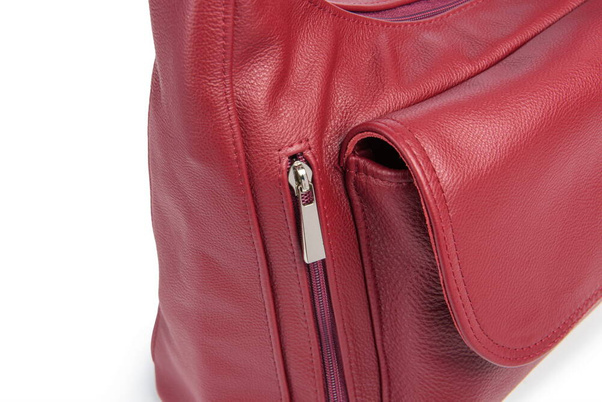 Torebka skórzana na ramię KEMER VOOC EP20 Bordowa