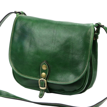 Skórzana torebka, listonoszka 8863 czerwona