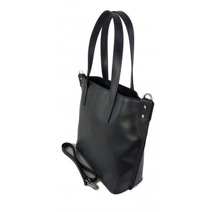 Włoska torebka skórzana na ramię ,shopper mieści A4 ,Vera Pelle ,Szara  SB586G