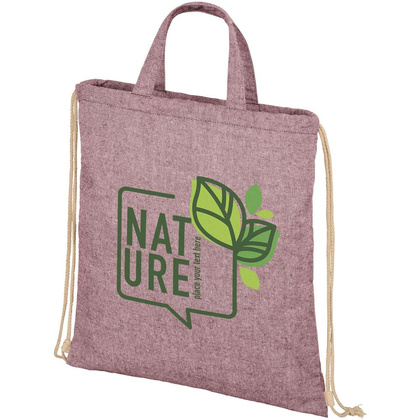 Plecak Pheebs z bawełnianym sznurkiem ściągającym z recyklingu o gramaturze 210 g/m²