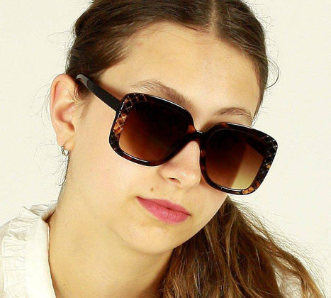 Oversizowe okulary przeciwsłoneczne MAZZINI SIMPLE BEAUTY brąz - min. zamówienie 20 / 50 / 100 szt.