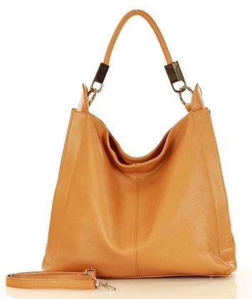 MARCO MAZZINI  Miejska torebka skórzana vera pelle classico camel - min. zamówienie 20 / 50 / 100 szt.