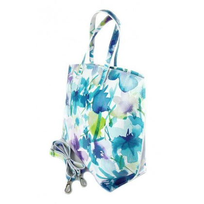 Włoska torba A4 Shopper Bag Vera Pelle Kwiaty SB689K4