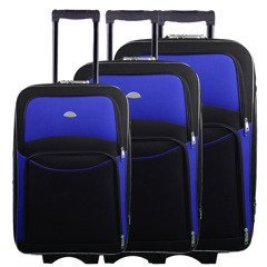 Zestaw walizek PELLUCCI RGL 773 Czarno Niebieski