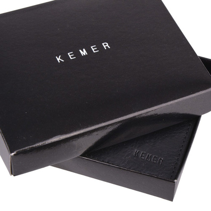 Portfel męski skórzany KEMER 331 Czarny - min. zamówienie 20 / 50 / 100 szt.