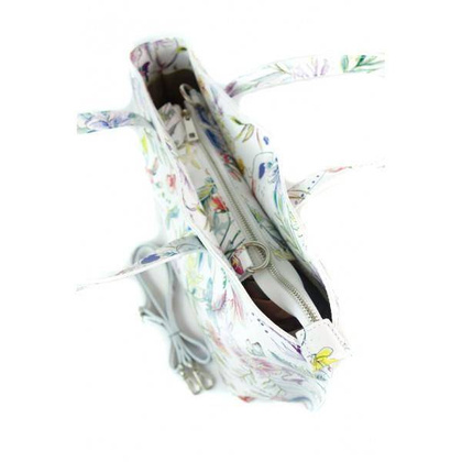 Włoska torba A4 Shopper Bag Vera Pelle Kwiaty SB689K1