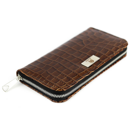 P-02 Portfel skórzany Korona - croc.brąz KEMER