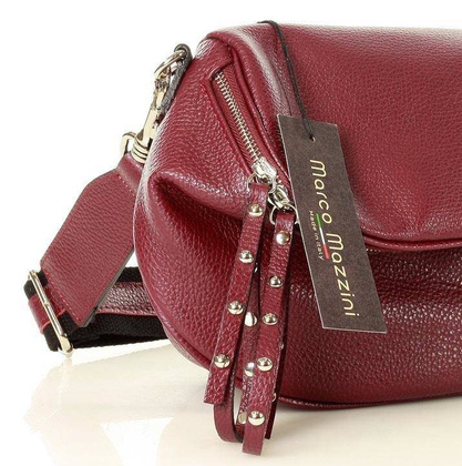 Torebka crossbody sport leather MARCO MAZZINI- bordowy - min. zamówienie 20 / 50 / 100 szt.