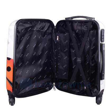 Mała kabinowa walizka KEMER RGL PRINT S Biedronka Biało Czerwona