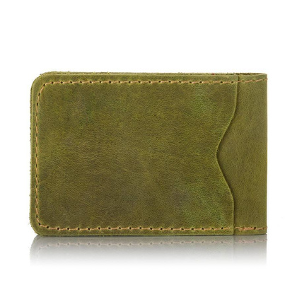 Super cienki portfel ze skóry BRØDRENE SW02 zielony - min. zamówienie 20 / 50 / 100 szt.