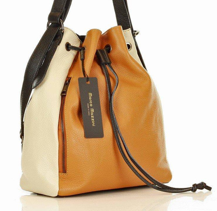 MARCO MAZZINI Miejska torebka skórzana na ramię torba plecak convertible leather bag multi kolor - min. zamówienie 20 / 50 / 100 szt.