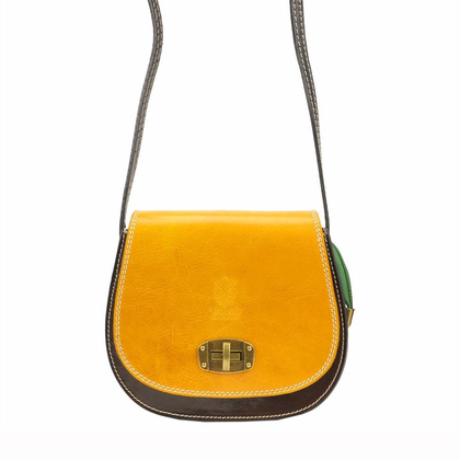 Torebka damska skórzana KEMER 117 MULTI Żółto brązowa