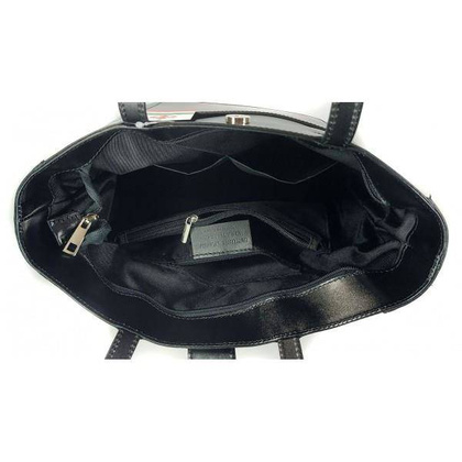 Duży shopper bag na ramię Vera Pelle , Włoska skórzana torba Czarna  SBKB11N