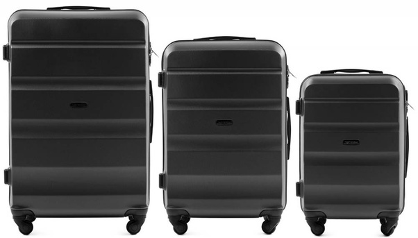 Zestaw 3 walizek WINGS AT01 Szare