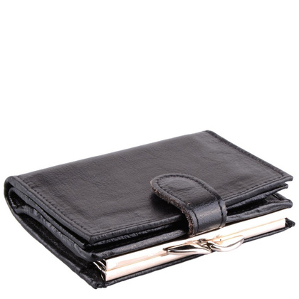 Portfel damski skórzany KEMER P23 Czarny - min. zamówienie 20 / 50 / 100 szt.