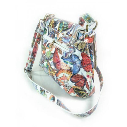 LISTONOSZKA  A5  VERA PELLE  SKÓRZANA TOREBKA CHLEBAK MOTYLE  VP1017M